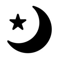 Crescent moon and star. Concept of Islam, Ramadan, and Eid. vector