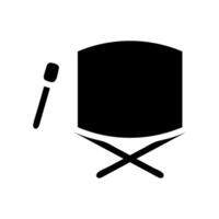 Drum with drumstick silhouette. Concept of music, rhythm, and percussion. vector