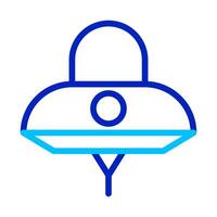 UFO icon, alien spaceship. Concept of extraterrestrial life, science fiction, and space exploration. vector