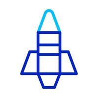 Rocket icon, outline style. Concept of space exploration, startup, and innovation. vector