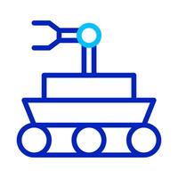 Robotic arm rover vehicle icon. Concept of automation, technology, and innovation. vector