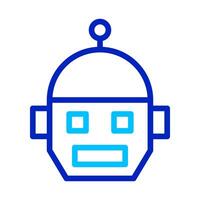 Robot head icon. Concept of artificial intelligence, technology, and automation. vector