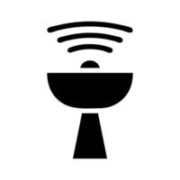 Satellite dish transmitting signal. Concept of global communication and wireless technology. vector