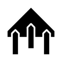 Abstract house and fence icon. Concept of real estate, property, and home. vector