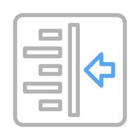 Left indent icon. Concept of text formatting, editing, and alignment. vector