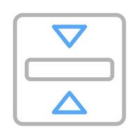 Vertical scroll icon, direction arrows, concept of navigation and orientation. vector