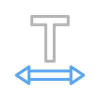 Letter T with double arrow. Concept of text, font, and size. vector