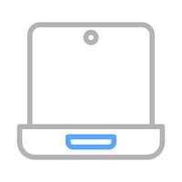 Laptop computer line icon. Concept of technology, communication, and business. vector