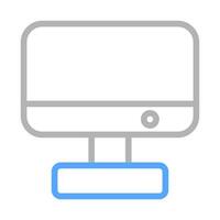 Computer monitor line icon. Concept of technology, connection, and network. vector