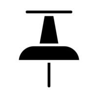 Pushpin icon silhouette. Concept of note, reminder, and attachment. vector
