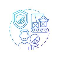 Private label blue gradient concept icon. Business ownership. Product customization and manufacturing. Round shape line illustration. Abstract idea. Graphic design. Easy to use in article vector