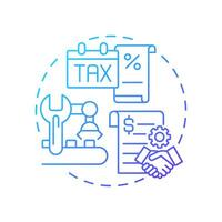 Manufacturing overhead blue gradient concept icon. Production costs. Taxes and maintenance expenses. Round shape line illustration. Abstract idea. Graphic design. Easy to use in article vector