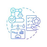 Equipment and technology blue gradient concept icon. Advanced tools and systems used in manufacturing. Round shape line illustration. Abstract idea. Graphic design. Easy to use in article vector