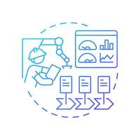 Production technologist blue gradient concept icon. Professional worker. Choosing contract manufacturer. Round shape line illustration. Abstract idea. Graphic design. Easy to use in article vector