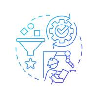 Sort blue gradient concept icon. 5S methodology. Organizing and eliminating unnecessary items in workspace. Round shape line illustration. Abstract idea. Graphic design. Easy to use in article vector