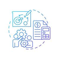 Sustain cycle blue gradient concept icon. 5S methodology. Continuous improvement. Long-term maintenance. Round shape line illustration. Abstract idea. Graphic design. Easy to use in article vector