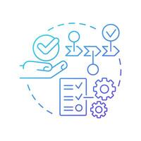 Set in order blue gradient concept icon. 5S methodology. Arrange items. Efficient workflow. Organization. Round shape line illustration. Abstract idea. Graphic design. Easy to use in article vector