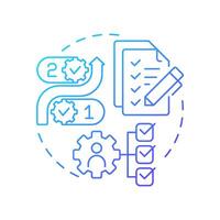 Standardize blue gradient concept icon. 5S methodology. Consistent procedures to maintain workplace organization. Round shape line illustration. Abstract idea. Graphic design. Easy to use in article vector
