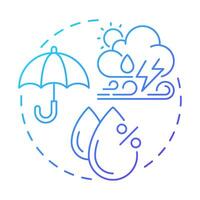 Weather blue gradient concept icon. Atmosphere condition studying for accurate forecast. Meteorology science. Round shape line illustration. Abstract idea. Graphic design. Easy to use in presentation vector