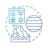 Climate blue gradient concept icon. Long term patterns of weather in particular region. Meteorology science. Round shape line illustration. Abstract idea. Graphic design. Easy to use in article vector