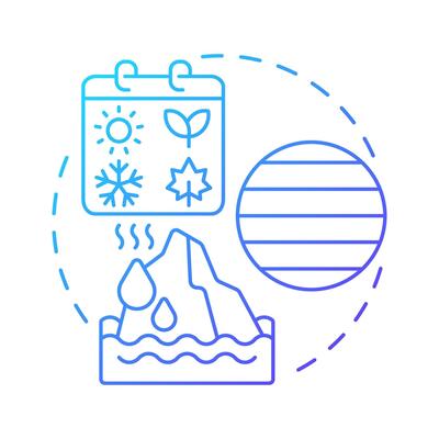 Climate blue gradient concept icon. Long term patterns of weather in particular region. Meteorology science. Round shape line illustration. Abstract idea. Graphic design. Easy to use in article