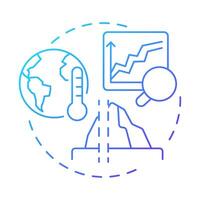 Climatology blue gradient concept icon. Long term patterns and averages of weather conditions. Atmospheric science. Round shape line illustration. Abstract idea. Graphic design. Easy to use in article vector