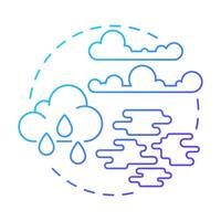 Cloud physics blue gradient concept icon. Study formations of water drops and ice. Atmospheric science. Round shape line illustration. Abstract idea. Graphic design. Easy to use in presentation vector