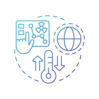 Atmospheric physics blue gradient concept icon. Atmosphere physical properties processes. Weather forecast. Round shape line illustration. Abstract idea. Graphic design. Easy to use in presentation vector