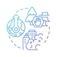 Environmental meteorology blue gradient concept icon. Weather and climate of ecosystems. Atmospheric science. Round shape line illustration. Abstract idea. Graphic design. Easy to use in article vector