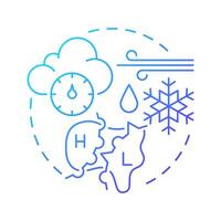 Atmospheric pressure blue gradient concept icon. Predicting weather changes by air weight. Natural phenomena. Round shape line illustration. Abstract idea. Graphic design. Easy to use in presentation vector