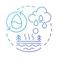 Water cycle blue gradient concept icon. Earth surface liquid movement research. Atmospheric phenomena. Round shape line illustration. Abstract idea. Graphic design. Easy to use in presentation vector