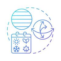 Global scale meteorology blue gradient concept icon. Atmospheric processes influencing entire planet. Round shape line illustration. Abstract idea. Graphic design. Easy to use in presentation vector