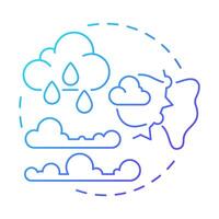 Stationary front blue gradient concept icon. Cold and warm air masses meeting. Weather forecasting processes. Round shape line illustration. Abstract idea. Graphic design. Easy to use in article vector