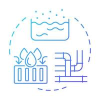 Drainage conditions blue gradient concept icon. Risks of flooding and water accumulation. Geotech survey. Round shape line illustration. Abstract idea. Graphic design. Easy to use in presentation vector