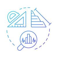 Slope stability blue gradient concept icon. Prevention of landslides and soil failures. Geotech advantages. Round shape line illustration. Abstract idea. Graphic design. Easy to use in presentation vector