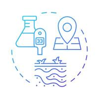 In situ testing blue gradient concept icon. Real time data on soil behavior. Geotechnical exploration. Round shape line illustration. Abstract idea. Graphic design. Easy to use in article vector