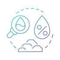 Moisture content test blue gradient concept icon. Measuring amount of water in ground. Geotech exploration. Round shape line illustration. Abstract idea. Graphic design. Easy to use in presentation vector