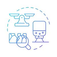 Dry density test blue gradient concept icon. Evaluating strength and load bearing capacity. Geotech survey. Round shape line illustration. Abstract idea. Graphic design. Easy to use in presentation vector