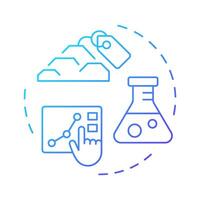 Laboratory testing of soils and rocks blue gradient concept icon. Geotechnical investigation procedure. Round shape line illustration. Abstract idea. Graphic design. Easy to use in article vector