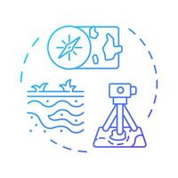 General and desk studies blue gradient concept icon. Gathering project data. Geotechnical investigation procedure. Round shape line illustration. Abstract idea. Graphic design. Easy to use in article vector