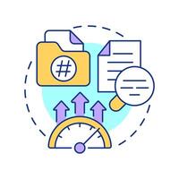 Indexing multi color concept icon. Create external data. Mapping information location. RAG process. Round shape line illustration. Abstract idea. Graphic design. Easy to use in presentation vector