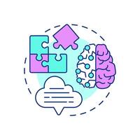 Semantic chunking multi color concept icon. Meaningful content and topics. Level of segmentation strategy in RAG. Round shape line illustration. Abstract idea. Graphic design. Easy to use in article vector