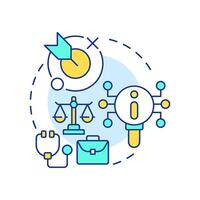Domain specific knowledge multi color concept icon. Specialized databases request. Benefit of RAG services. Round shape line illustration. Abstract idea. Graphic design. Easy to use in presentation vector