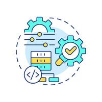 More developer control multi color concept icon. Choosing data sources and parameters. Benefit of RAG services. Round shape line illustration. Abstract idea. Graphic design. Easy to use in article vector