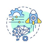 Parametric memory multi color concept icon. Prominent approach in statistical analysis. RAG technology. Round shape line illustration. Abstract idea. Graphic design. Easy to use in presentation vector