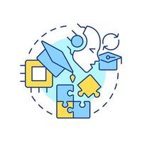 Self supervised learning multi color concept icon. Training model with large dataset. . Round shape line illustration. Abstract idea. Graphic design. Easy to use in presentation vector