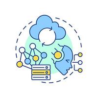 Non parametric memory multi color concept icon. Prominent approach in statistical analysis. RAG development. Round shape line illustration. Abstract idea. Graphic design. Easy to use in article vector