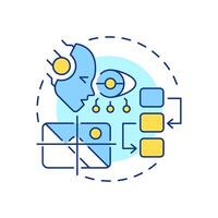 Vision transformer multi color concept icon. Image recognition tasks improvement. RAG integration. Round shape line illustration. Abstract idea. Graphic design. Easy to use in presentation vector