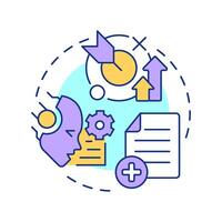 Augmentation multi color concept icon. LLM prompt enlargement possibility. RAG technology process type. Round shape line illustration. Abstract idea. Graphic design. Easy to use in presentation vector