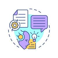 Generation multi color concept icon. Update external data. RAG process integration. AI algorytm development. Round shape line illustration. Abstract idea. Graphic design. Easy to use in article vector
